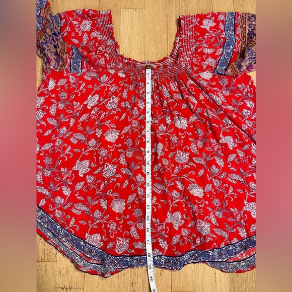 Tolani Off Shoulder Floral Print Blouse - Silky 100% Cupro, Flowly - Size M - Picture 6 of 10